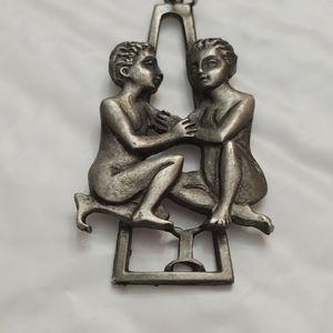 Vintage signed Gemini Twins pendant